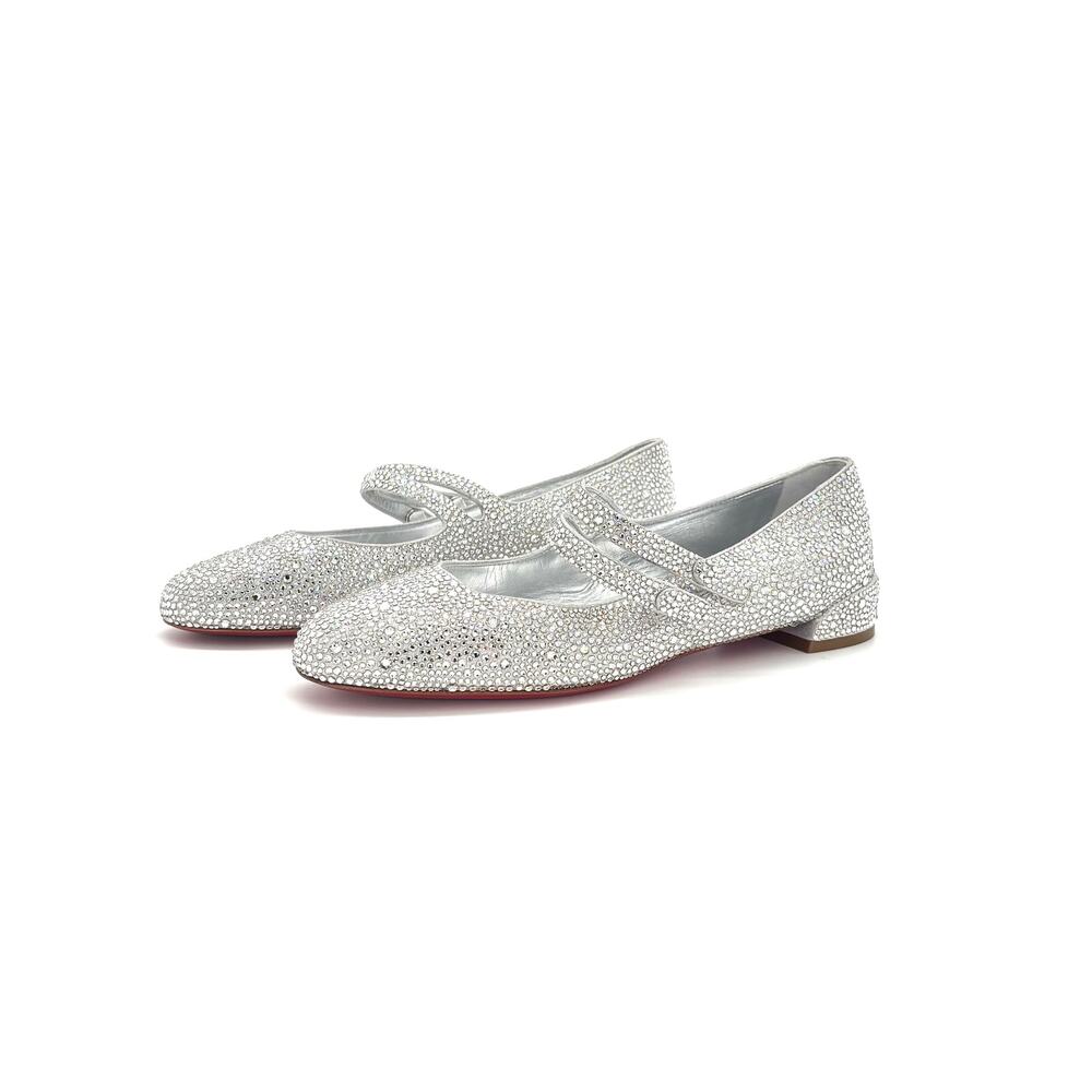 NEW Christian Louboutin Sweet Jane Strass Embellished Mary Jane Flats 36.5